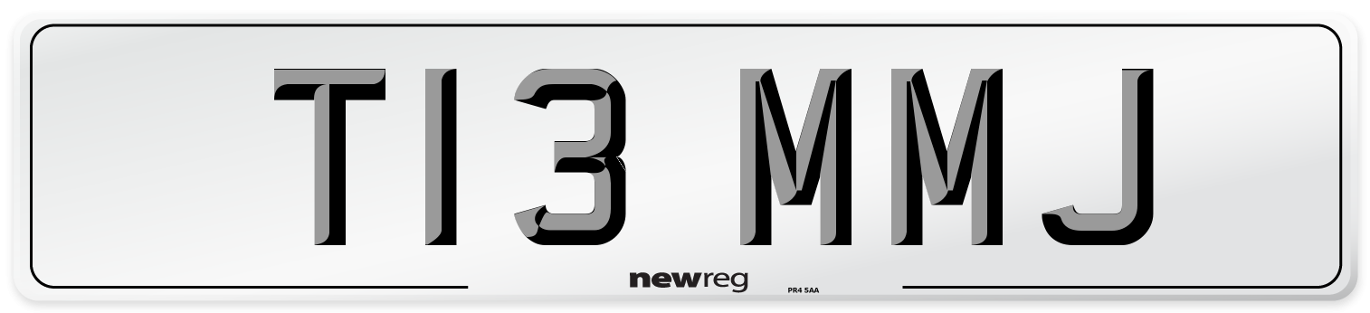 T13 MMJ Number Plate from New Reg